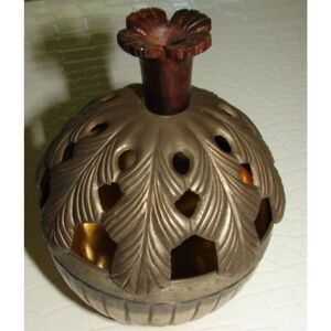 WILLIAM ADAMS A TOWLE COMPANY Brass/Silver  Covered Bowl holds 8 teaspoons